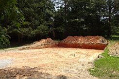 Excavation for garage construction